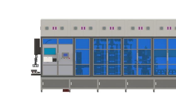 Linha reta tipo do equipamento da imprensa de Li Ion Battery Manufacturing Equipment Hot de 4 estações