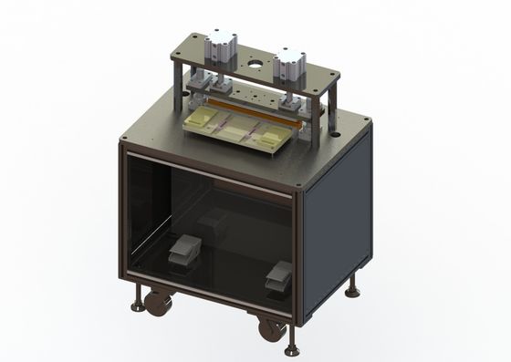 Linha de produção semi automática máquina cortando negativa positiva da bateria de lítio