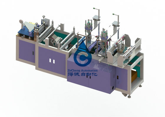 Linha de produção máquina automática da bateria 6KW da máscara da dobradura do controle do PLC
